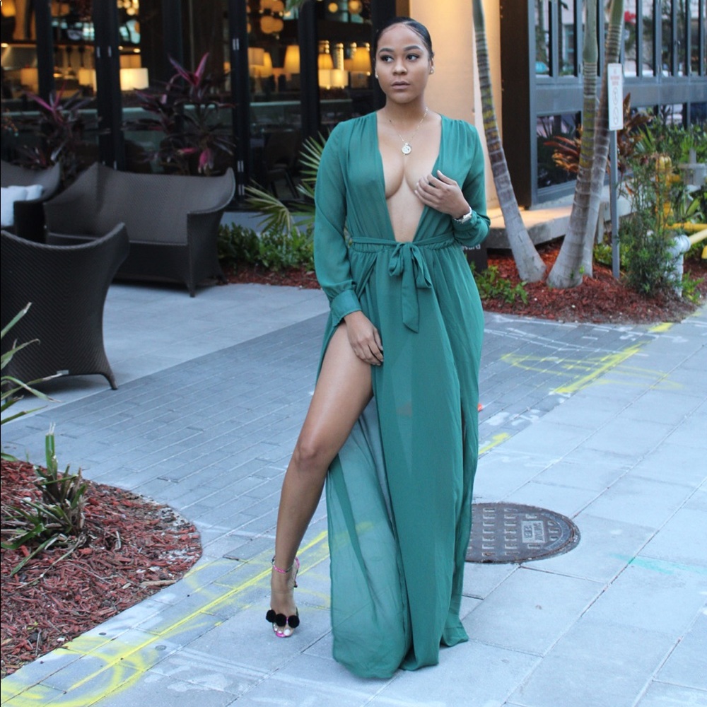 SHEIN green maxi dress